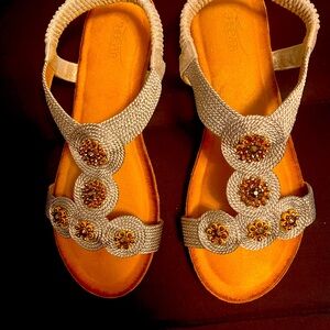 Silver sandals size 8. Worn once